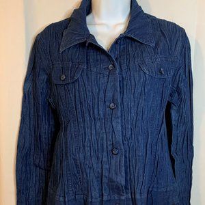 Women's Simon Change Size 8 - Blue Long Sleeve Denim Top Shirt